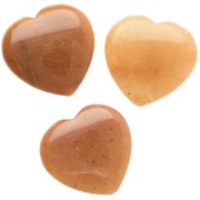 Perle coeur 25 mm en pierre gemme teintée - Jade jaune x1