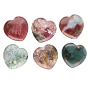 Perle coeur 25 mm en pierre gemme - Agate Indienne x1