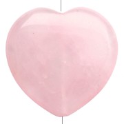 Perle coeur 25 mm en pierre gemme - Quartz rose x1