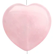 Perle coeur 25 mm en pierre gemme - Quartz rose x1