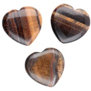Perle coeur 25 mm en pierre gemme - Oeil de tigre x1