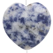 Perle coeur 25 mm en pierre gemme - Sodalite x1