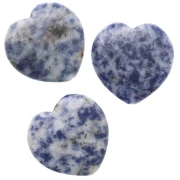 Perle coeur 25 mm en pierre gemme - Sodalite x1