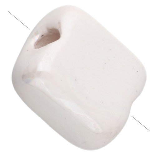 Perle carrée 10 mm en céramique - White x1