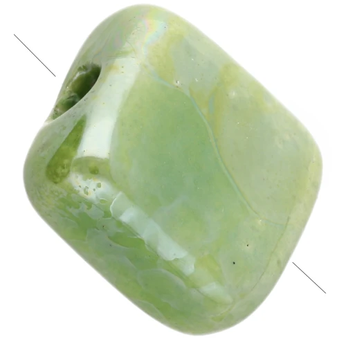 Perle carrée 10 mm en céramique - Light Green x1