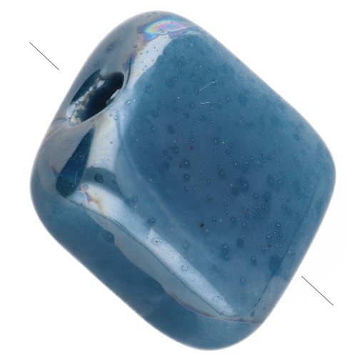 Perle carrée 10 mm en céramique - Sky Blue x1