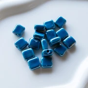 Perle carrée 10 mm en céramique - Sky Blue x1