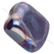 Perle carrée 10 mm en céramique - Eggplant x1