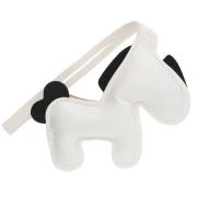 Pendentif poney 11x9.5 cm pour bijou de sac - PU - Blanc/Noir x1