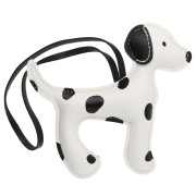 Animal - Pendentif chien 13x12 cm pour bijou de sac - PU - Blanc/Noir x1 Pendentif chien 13x12 cm pour bijou de sac - PU - Blanc/Noir x1