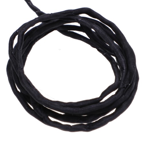 Cordon de soie 2 mm - Noir x1m