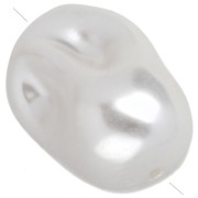 Perle irrégulière 26x18 mm imitation perle d'eau douce - Blanc nacré x1|raw }}