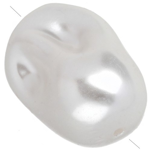 Perle irrégulière 26x18 mm imitation perle d'eau douce - Blanc nacré x1