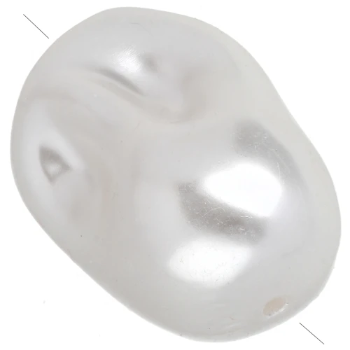 Perle irrégulière 26x18 mm imitation perle d'eau douce - Blanc nacré x1