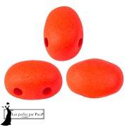 Opaque White - Perles en verre Samos® par Puca® 5x7 mm - Neon Coral x10g Perles en verre Samos® par Puca® 5x7 mm - Neon Coral x10g