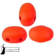 Perles en verre Samos® par Puca® 5x7 mm - Neon Coral x10g