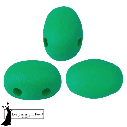 Perles en verre Samos® par Puca® 5x7 mm - Neon Dark Green x10g