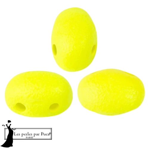 Perles en verre Samos® par Puca® 5x7 mm - Neon Yellow x10g