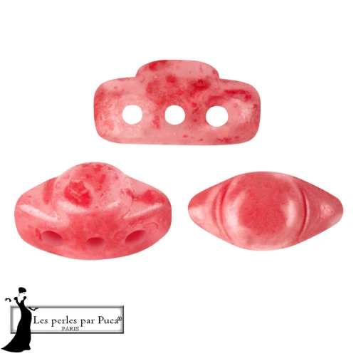 Perles en verre Volos® par Puca® 4x8 mm - Mishmash Dark Peach x10g