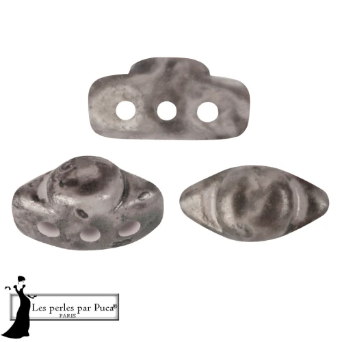 Perles en verre Volos® par Puca® 4x8 mm - Mishmash Taupe x10g
