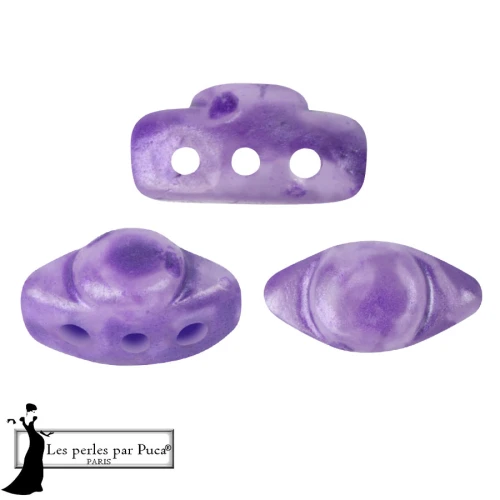 Perles en verre Volos® par Puca® 4x8 mm - Mishmash Violet x10g