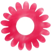 Pendentif fleur marguerite 20 mm acétate - Marbré Rose fluo x1