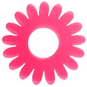 Pendentif fleur marguerite 20 mm en acétate transparente - Fuschia x1