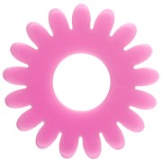 Rose - Pendentif fleur marguerite 20 mm acrylique opaque - Rose x1 Pendentif fleur marguerite 20 mm acrylique opaque - Rose x1