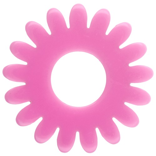 Pendentif fleur marguerite 20 mm acrylique opaque - Rose x1