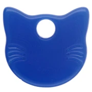 Breloque tête de chat 14.5x15.5 mm en acrylique transparent - Bleu roi x1