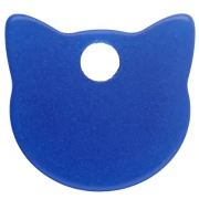 Breloque tête de chat 14.5x15.5 mm en acrylique transparent - Bleu roi x1