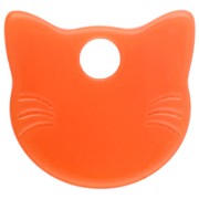 Orange - Breloque tête de chat 14.5x15.5 mm en acrylique translucide - Orange x1 Breloque tête de chat 14.5x15.5 mm en acrylique translucide - Orange x1