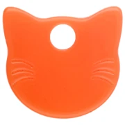 Breloque tête de chat 14.5x15.5 mm en acrylique translucide - Orange x1