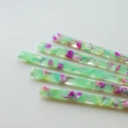 Pique à cheveux 170x9 mm avec trou - Ecaille de tortue - Menthe - Fuschia x1