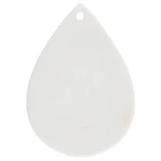 Pendentif goutte 31x22 mm en acétate - motif pois - Blanc - Noir x1