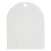Pendentif forme arche 25x20 mm en acétate - motif pois - Blanc - Noir x1