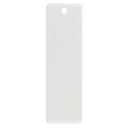Pendentif rectangle 27x8 mm en acétate - motif pois - Blanc - Noir x1