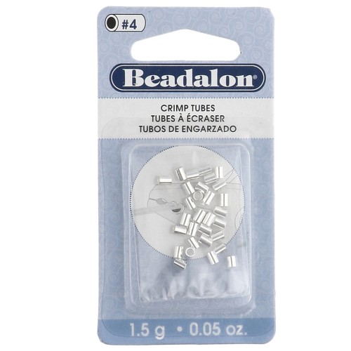 Perles tubes à écraser 2.5x3 mm - Beadalon - Argenté x25