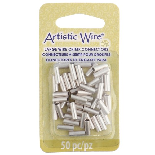 Tubes connecteurs à sertir pour gros fils 2.05 mm Argenté anti-ternissement x50