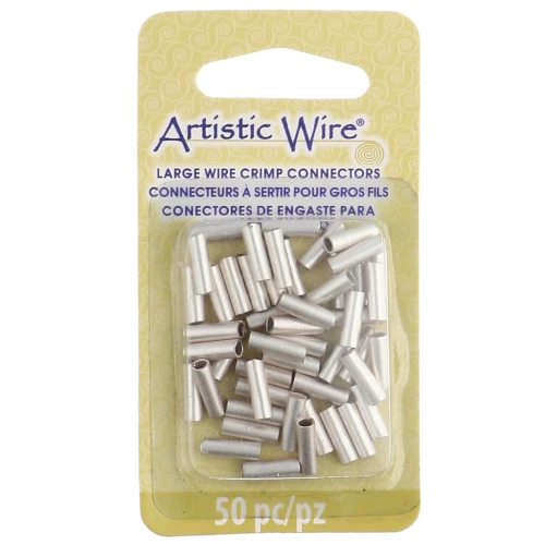 Tubes connecteurs à sertir pour gros fils 2.05 mm Argenté anti-ternissement x50