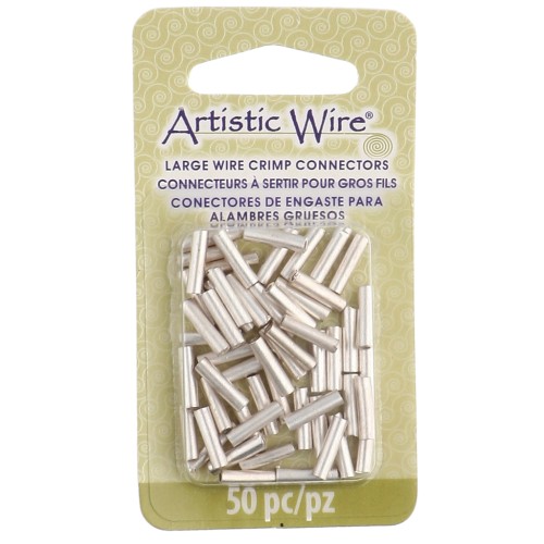 Tubes connecteurs à sertir pour fils 1.63 mm - Argenté anti-ternissement x50
