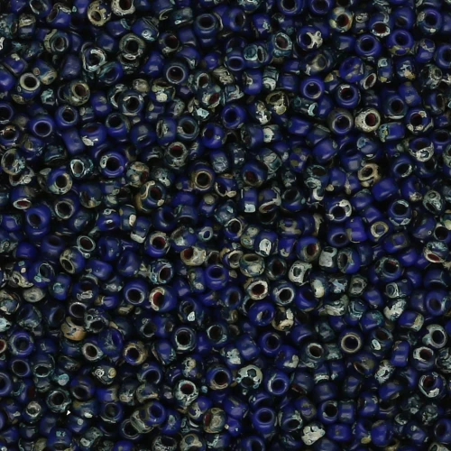 Rocaille Miyuki 15/0 4518 - Opaque Cobalt Picasso x8g