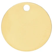 Sequin à graver 10 mm - épaisseur 0.4 mm - Argent 925 Doré or fin x1