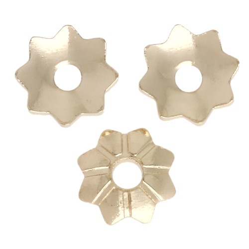Coupelles fleur 4 mm - Plaqué Or 3 microns x4