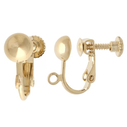 Clips d'oreilles à vis - Plaqué Or 3 microns x2