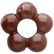 Marron - Pendentif fleur 28 mm pétales boules en résine - Marbré marron x1 Pendentif fleur 28 mm pétales boules en résine - Marbré marron x1