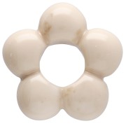 Pendentif fleur 28 mm pétales boules en résine - Marbré beige x1