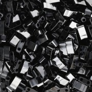 Miyuki Half Tila Beads 5x2.3x1.9mm HTL-55096 - Black Vacuum Hematite Full x10g