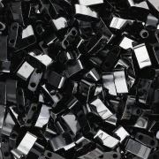 Miyuki Half Tila Beads 5x2.3x1.9mm HTL-55096 - Black Vacuum Hematite Full x10g
