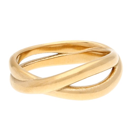 Bague anneaux croisés - Taille 58 - Acier inoxydable 304 Doré x1